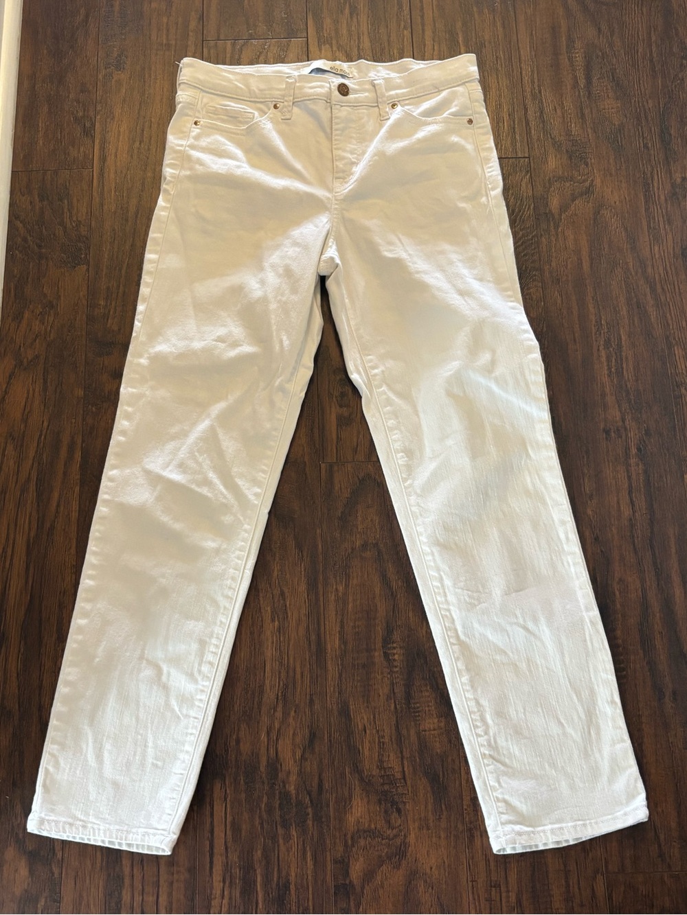 Ella Moss White Slim Straight Ankle Jeans Size 4 27 Stretch Denim Mid High Rise